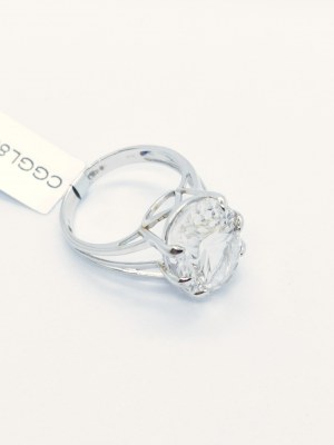 Ring with mountain crystal 11.58 ct, 925 silver, Gemporia certificate