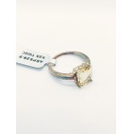 Ring with gold beryl 3.53 ct, 925 silver, certified by RocksTV