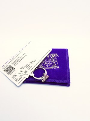 Ring with 3 1.260 ct bixbites, 925 silver, Gemporia certificate