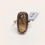 Silver ring with natural labradorite