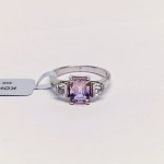 Silver ring with natural ametrine and topazes