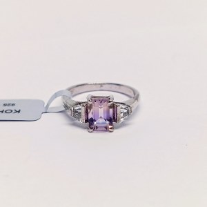 Silver ring with natural ametrine and topazes