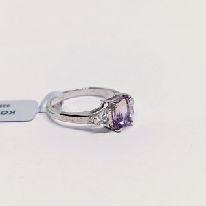 Silver ring with natural ametrine and topazes