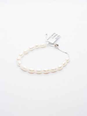Bracelet of cultured freshwater pearls 6 mm, silver 925, Gemporia certificate