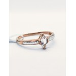 Ring with morganite 0.54 ct, rose gold plated 925 silver, certified by RocksTV