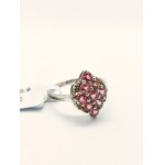 Ring with 9 pink tourmalines 1.43 ct, 925 silver, certified by RocksTV