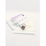 Ring with 9 pink tourmalines 1.43 ct, 925 silver, certified by RocksTV