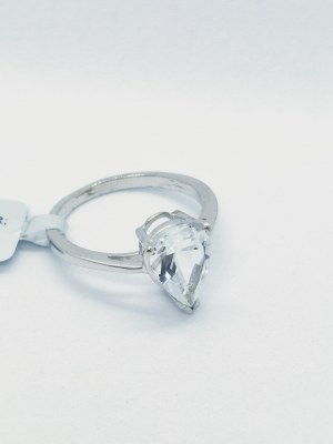 Ring with white topaz, 925 silver, RocksTV certificate