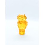 Hand-carved Baltic amber owl figurine