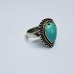 Large silver ring with Turquoise