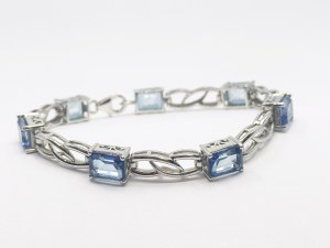 Bracelet en argent avec topazes grenat