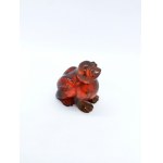 Hand carved transparent natural Baltic amber frog/frog figurine