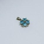 Silver Pendant with White and Blue Topazes