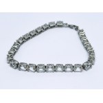 Silver bracelet with rock crystal