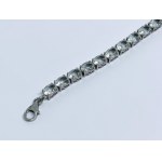 Silver bracelet with rock crystal