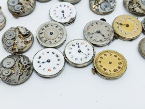 Set of about 24 mechanisms for men's wristwatches