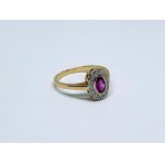Gold ring with natural ruby and diamonds