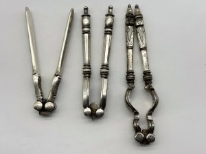 Set of 3 silver-plated heavy nutcrackers