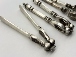 Set of 3 silver-plated heavy nutcrackers