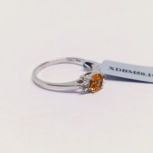 Ring with Citrine and White Topazes, 925 Silver