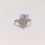 Silver ring with natural White Topazes