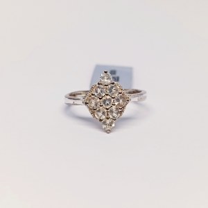 Silver ring with natural White Topazes