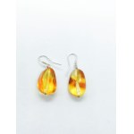Natural Baltic amber earrings with silver clasps