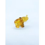 Hand carved transparent natural Baltic amber elephant figurine