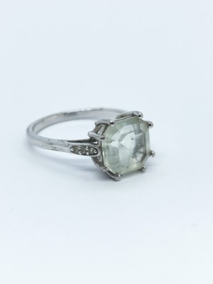 Ring with Prasiolite and Topazes, 925 Silver, Gemporia