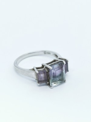 Ring with Fluorites, 925 Silver, Gemporia