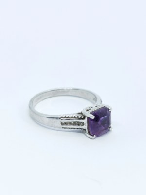 Ring with Amethyst and Topazes, 925 Silver, Gemporia