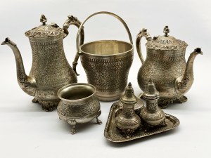 Set unique décoré en plaqué argent épais