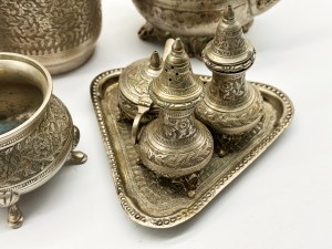 Set unique décoré en plaqué argent épais