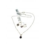 Apart earrings and necklace set gold 585/14k with garnets