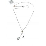 Raven necklace silver plated with pearls