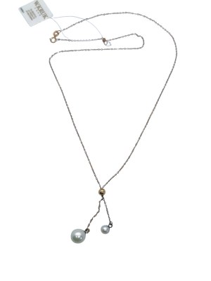 Raven necklace silver plated with pearls
