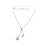 Raven necklace silver plated with pearls
