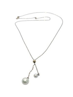 Raven necklace silver plated with pearls