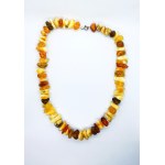 Natural polished Baltic amber necklace with silver clasp