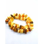 Natural polished Baltic amber necklace with silver clasp