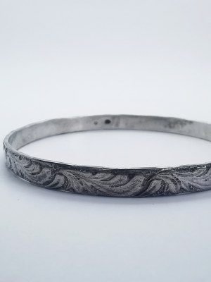 Warmet bangla bracelet, silver