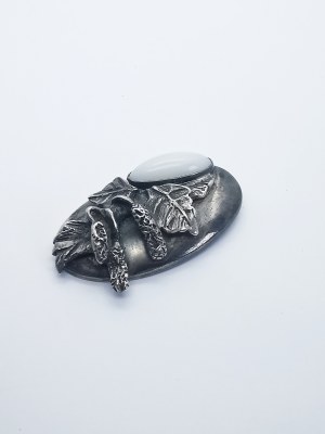 Boguslaw Halatek, Brooch with opal , Silver