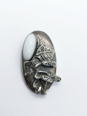 Boguslaw Halatek, Brooch with opal , Silver