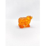 Hand carved transparent natural Baltic amber bear figurine