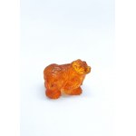 Hand carved transparent natural Baltic amber bear figurine