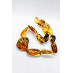 Necklace of transparent natural Baltic amber with silver clasp