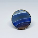 Large silver ring with blue agate