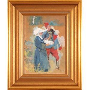 Wojciech KOSSAK (1856-1942), Żołnierz i zakonnica (1914)