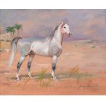 Jerzy KOSSAK (1886-1955), Biały koń na pustyni (1941)