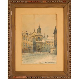 Władysław CHMIELIŃSKI (STACHOWICZ) (1911-1979), Warszawa - widok na kościół dominikanów św. Jacka